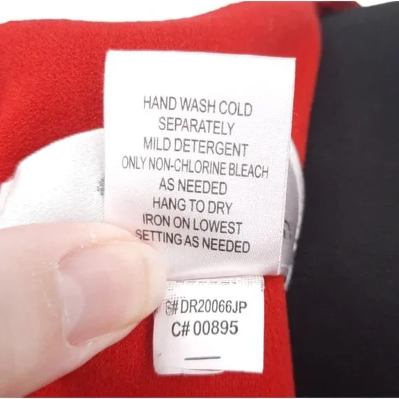 VTG 90s DR Collection Solid Red Shear Pleated Balloon Sleeve Dress Size 8 - Picture 9 of 10